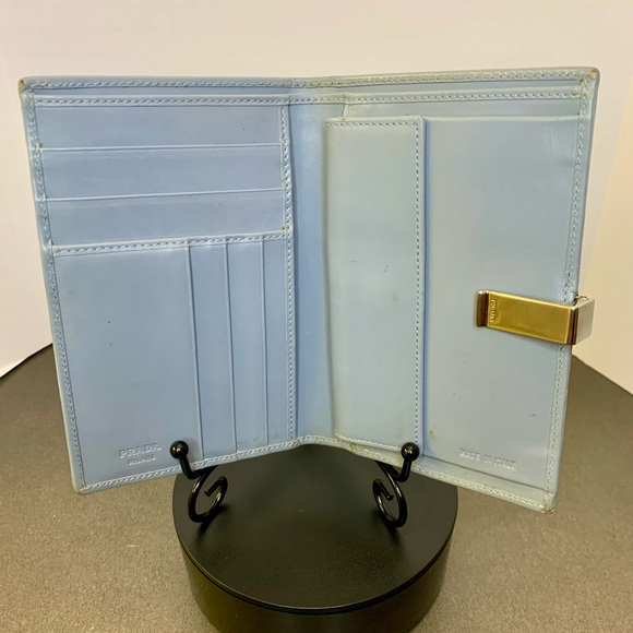 Prada Compact Wallet. Light Blue Soft Italian Leather EUC - Picture 2 of 8